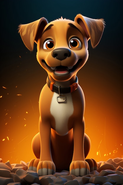 3d rendering of cartoon like dog