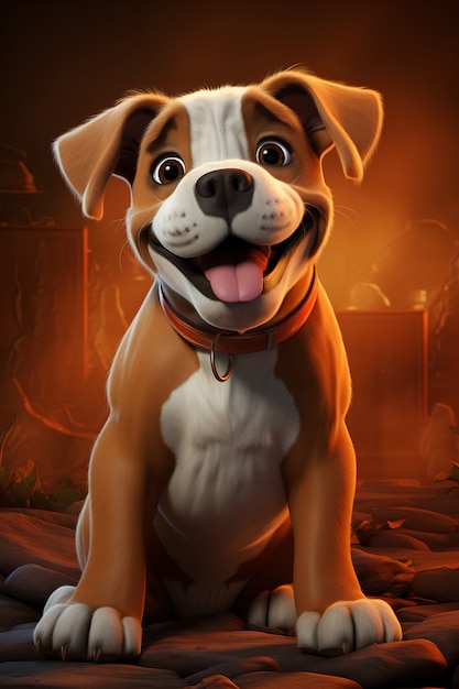 3d rendering of cartoon like dog