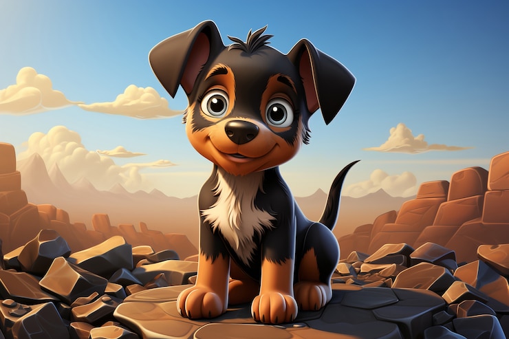 Free Photo 3d rendering of cartoon like dog