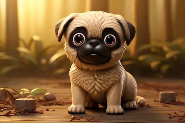 Free photo 3d rendering of cartoon like dog