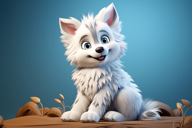 3d rendering of cartoon like dog