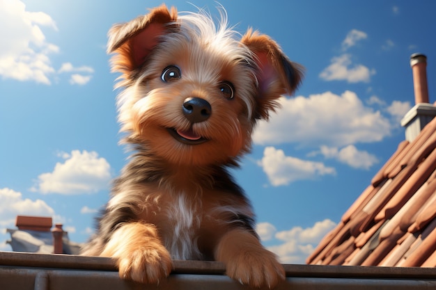 Free photo 3d rendering of cartoon like dog