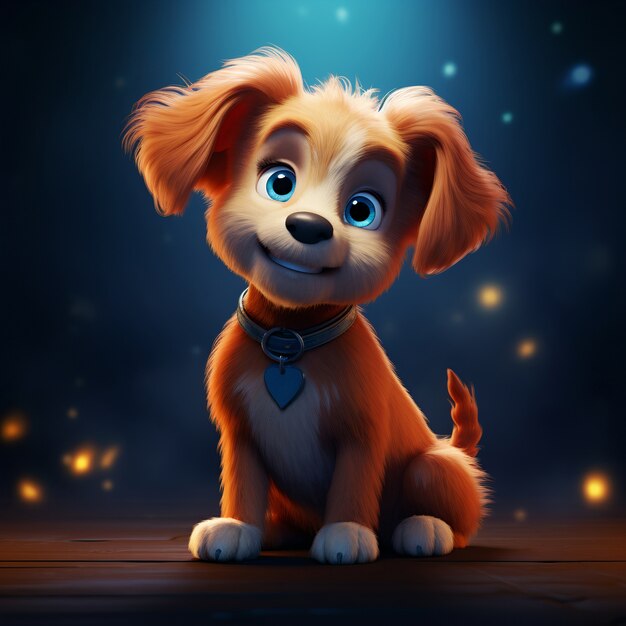 3d rendering of cartoon like dog