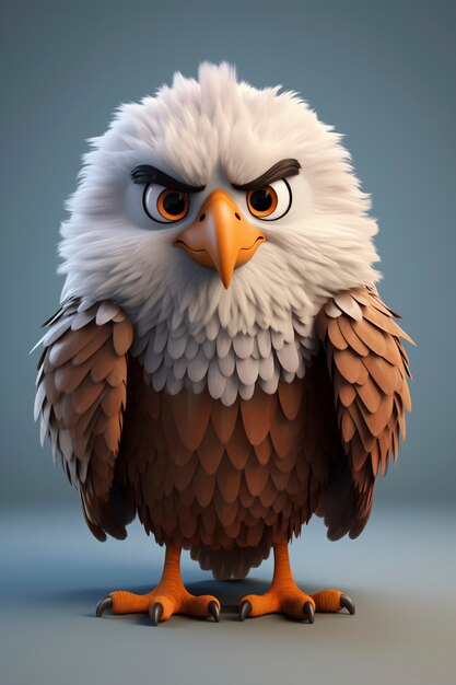 3d rendering of cartoonish eagle