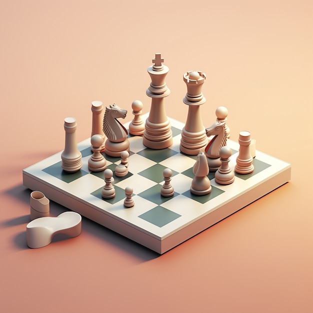 3d rendering of chess game