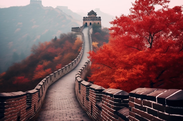 3D 렌더링 중국 대벽