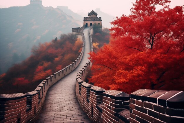 3d rendering chinese great wall