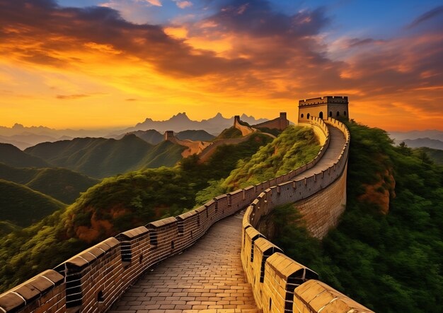 3d rendering chinese great wall