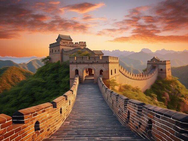 3d rendering chinese great wall