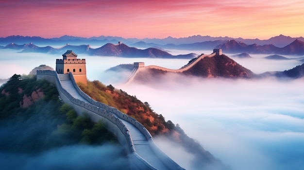 3d rendering chinese great wall