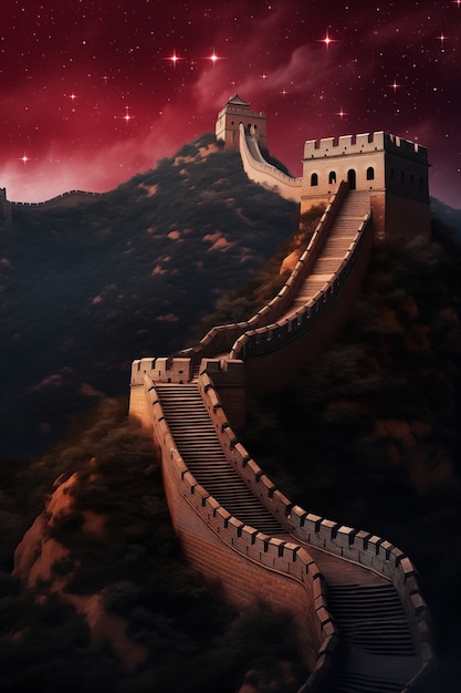 3d rendering chinese great wall