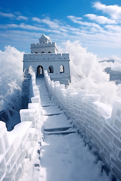 Free photo 3d rendering chinese great wall