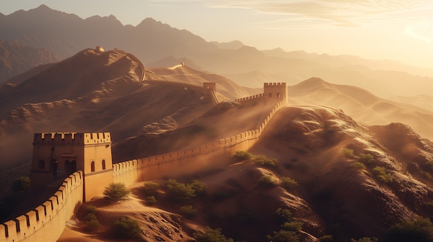 3d rendering chinese great wall