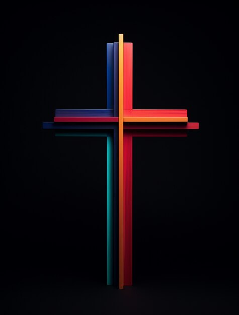 3d rendering of colorful cross