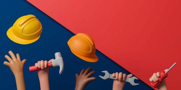 3d rendering concept labor day illustration with copy space for text or message