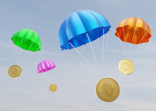 3d rendering of cryptocurency distribution