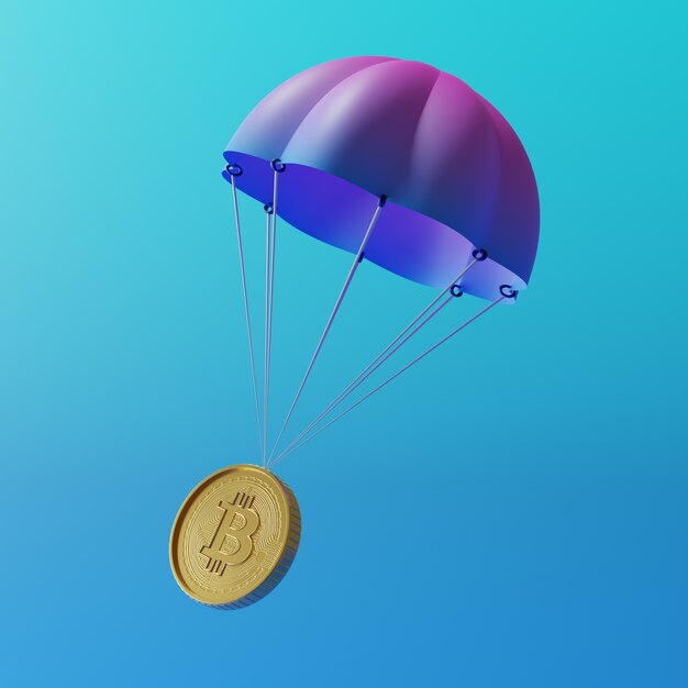 暗号通貨の配布の 3 d レンダリング