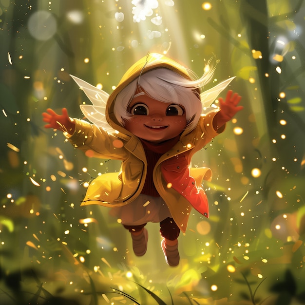Free photo 3d rendering of cute fairy