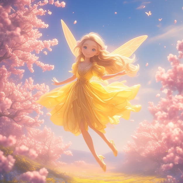 Free photo 3d rendering of cute fairy