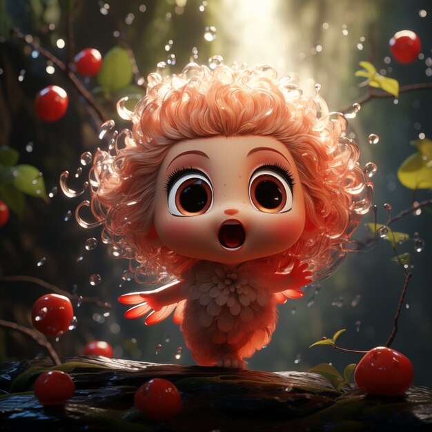 Free photo 3d rendering of cute fairy