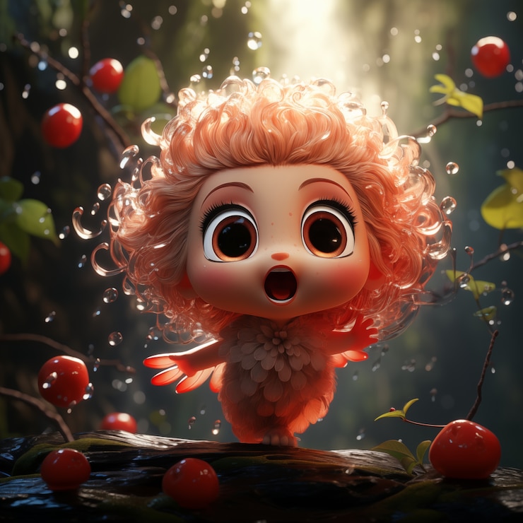 Free Photo 3d rendering of cute fairy