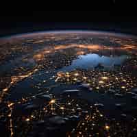 Foto gratuita rendering 3d della terra oscura nello spazio