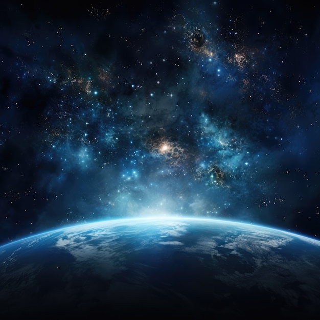 Free photo 3d rendering of dark earth in space