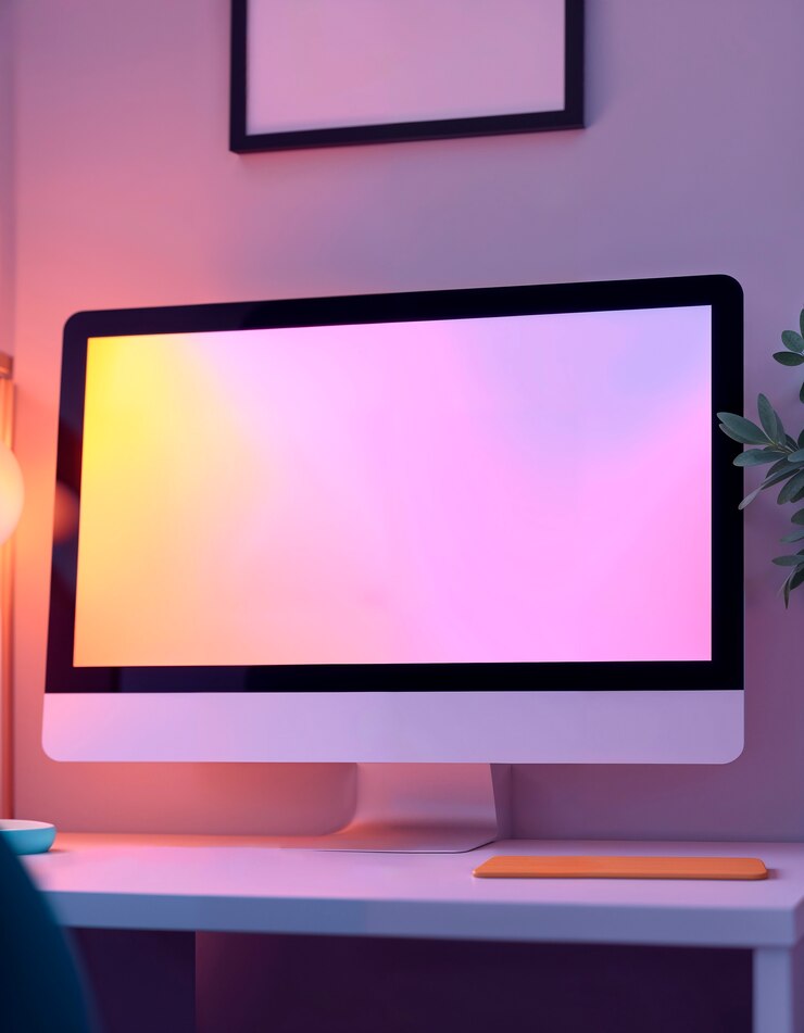 Free Photo 3d rendering of desk computer illustration