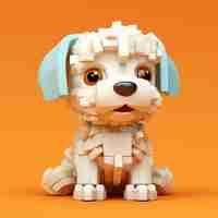 Free photo 3d rendering of dog puzzle