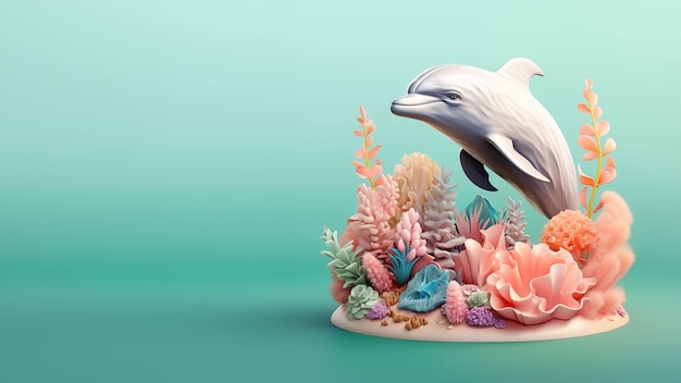 3d rendering of dolphin sculpture