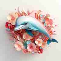 Free photo 3d rendering of dolphin swimming