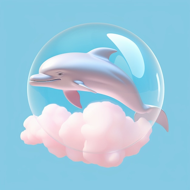 Free photo 3d rendering of dolphin swimming