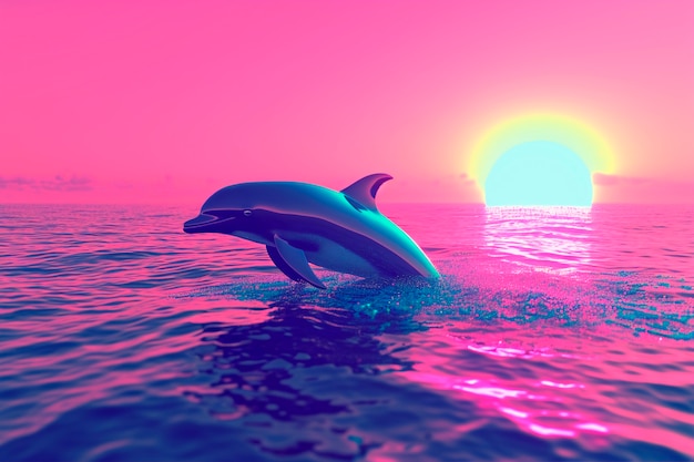 Free photo 3d rendering of dolphin