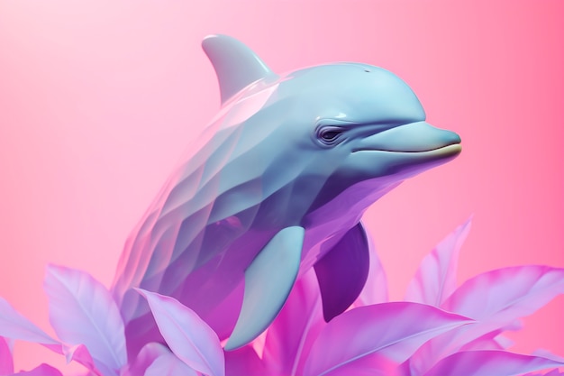 Free photo 3d rendering of dolphin