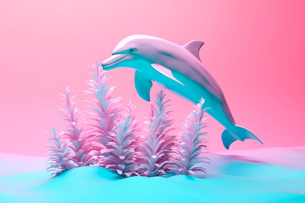 Foto gratuita rendering 3d del delfino