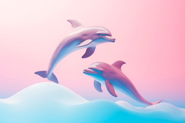 Foto gratuita rendering 3d del delfino