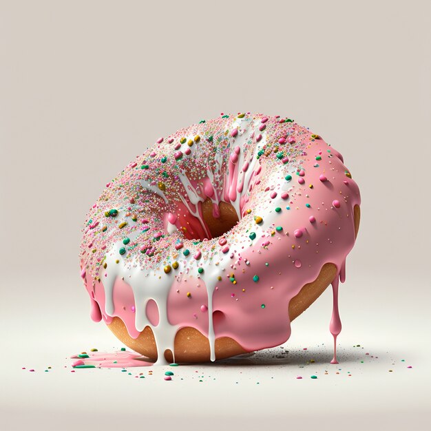 3d rendering of donut melting