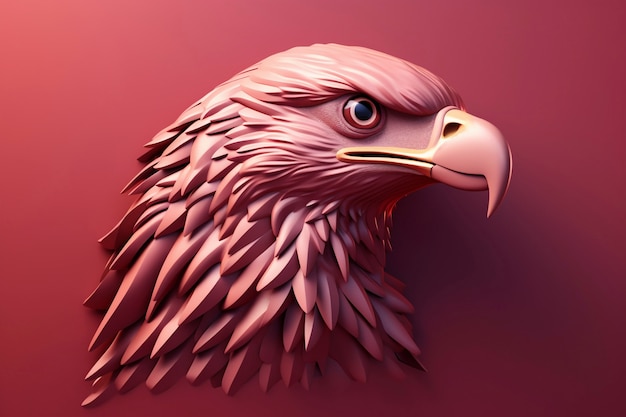 Free photo 3d rendering of eagle portrait