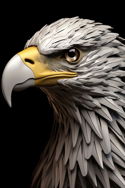 3d rendering of eagle portrait