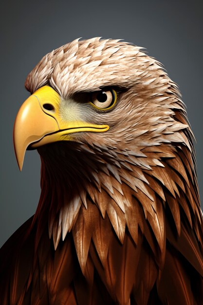 3d rendering of eagle portrait