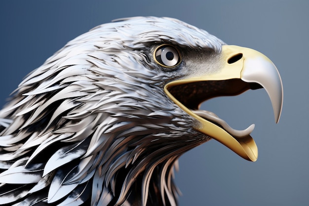 Free photo 3d rendering of eagle portrait