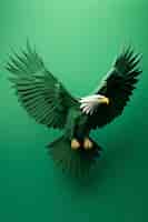 Free photo 3d rendering of eagle with open wings