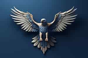 Free photo 3d rendering of eagle with open wings