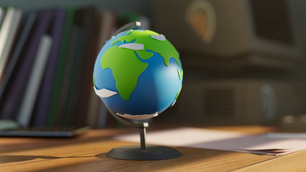 3d rendering of earth globe map