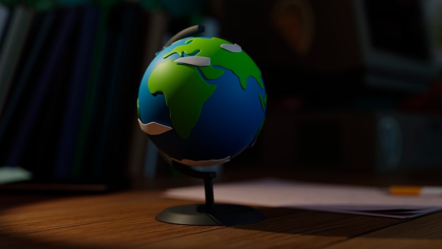 3d rendering of earth globe map