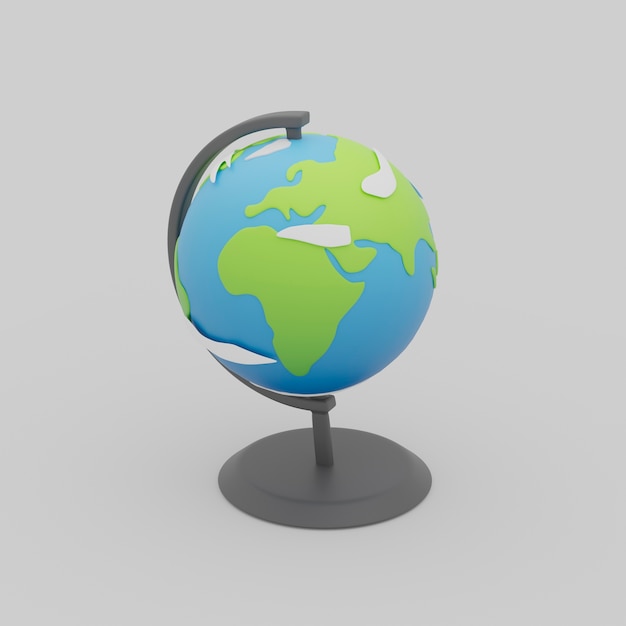 3d rendering of earth map