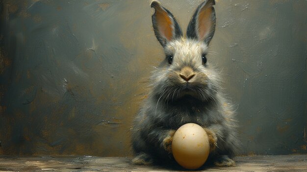 3d rendering of easter bunny painting  in dark ages