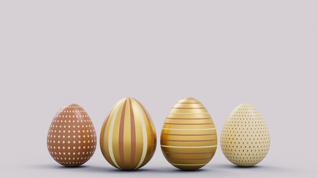 Foto gratuita rappresentazione 3d delle uova decorative di pasqua