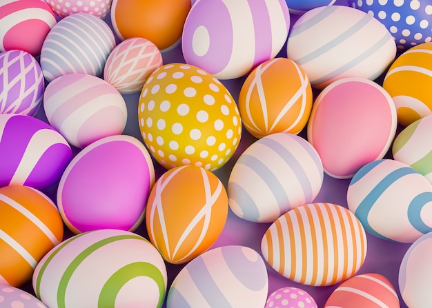 Free photo 3d rendering of easter eggs
