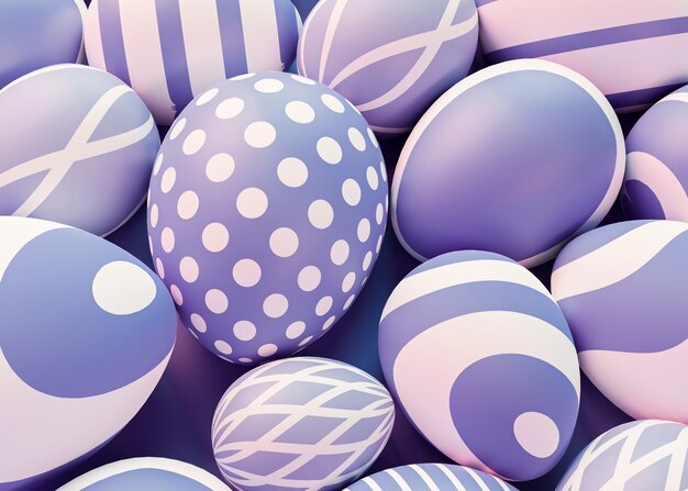 Free photo 3d rendering of easter eggs